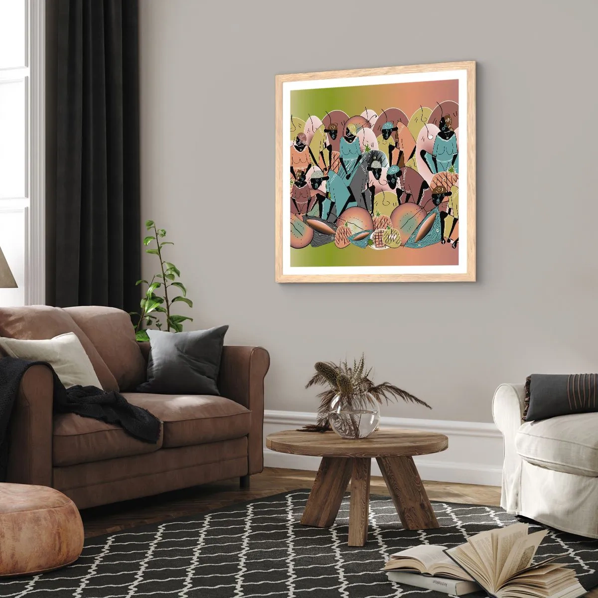 Een poster in een licht eiken lijst - Er komt een geweldige vakantie aan - 40x40 cm