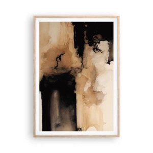 Een poster in een licht eiken lijst - Intrigerende abstractie - 70x100 cm