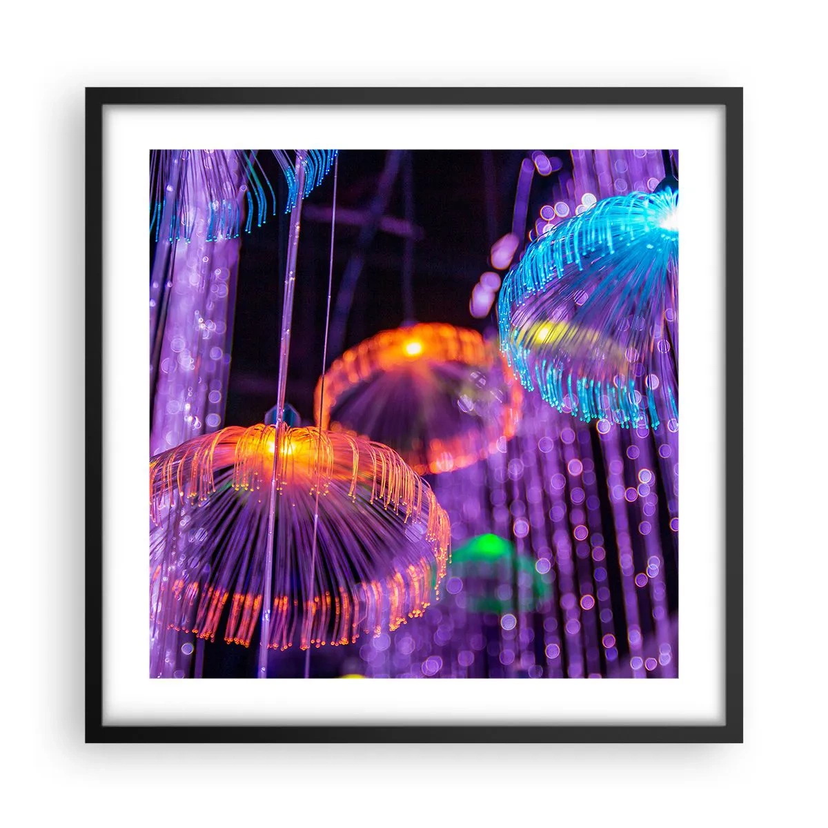 Poster in een zwarte lijst - Lichte fontein - 50x50 cm