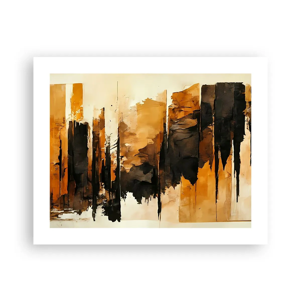 Poster - Harmonie van zwart en goud - 50x40 cm