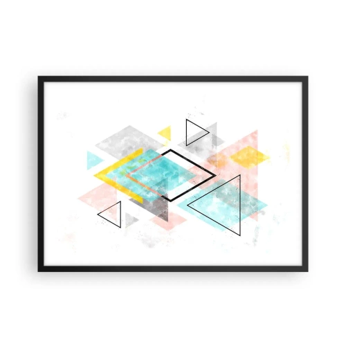 Poster in een zwarte lijst - Geometrisch spel - 70x50 cm