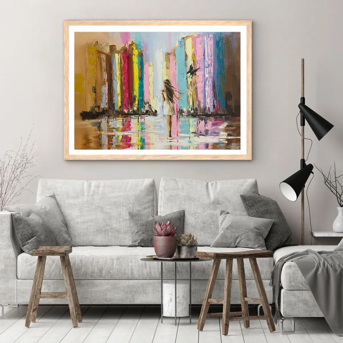 Een poster in een licht eiken lijst - Volg mij - 50x40 cm