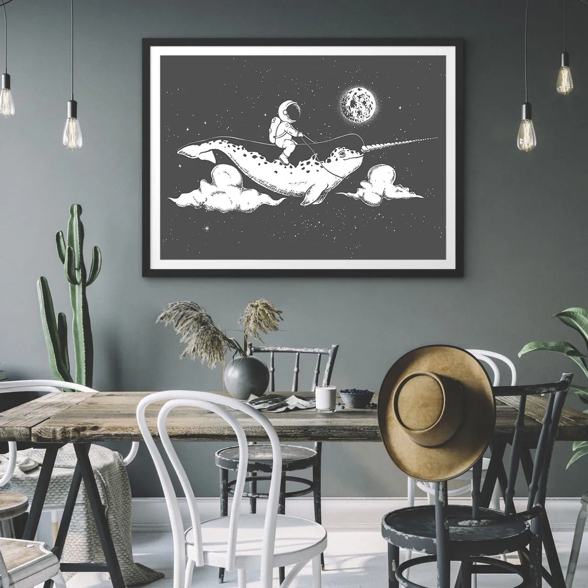 Poster in een zwarte lijst - Ruimte Ruiter - 70x50 cm