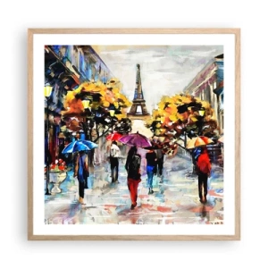 Een poster in een licht eiken lijst - Vooral mooi in de herfst - 60x60 cm