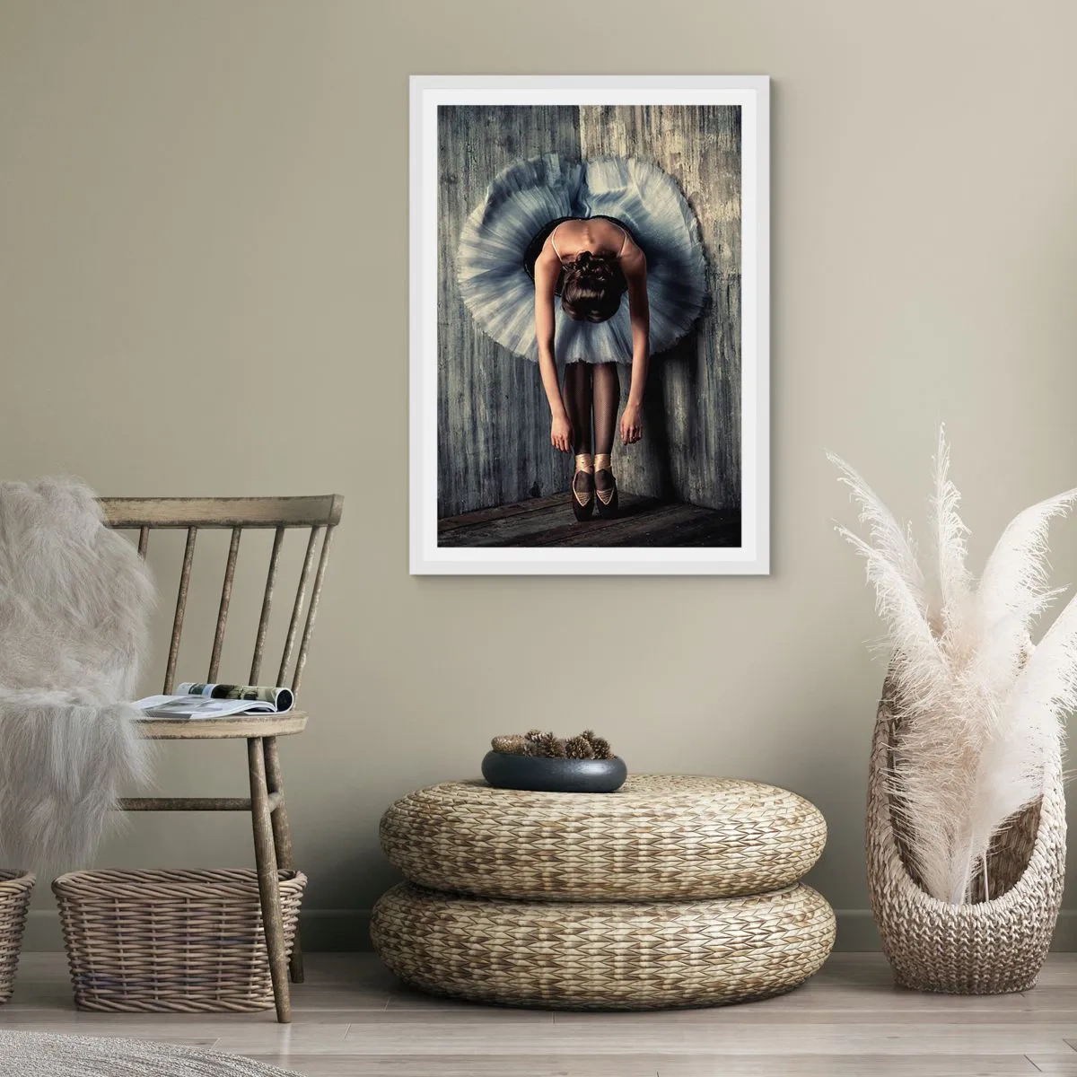 Poster in een witte lijst - Wanneer de muziek stopt - 50x70 cm