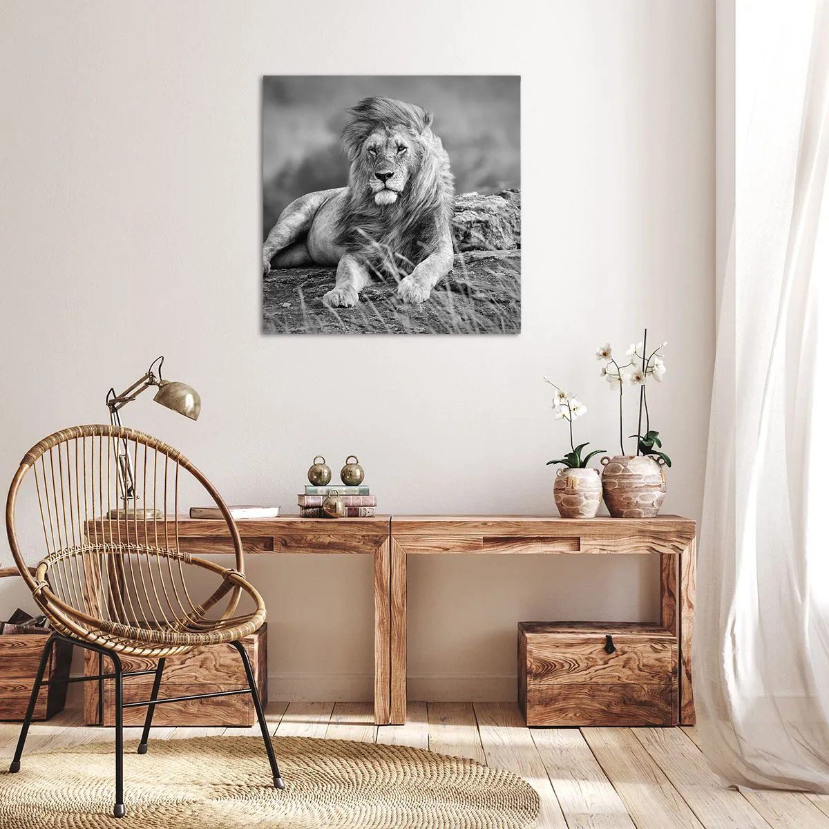 Schilderen op canvas - Koninklijke siësta - 60x60 cm