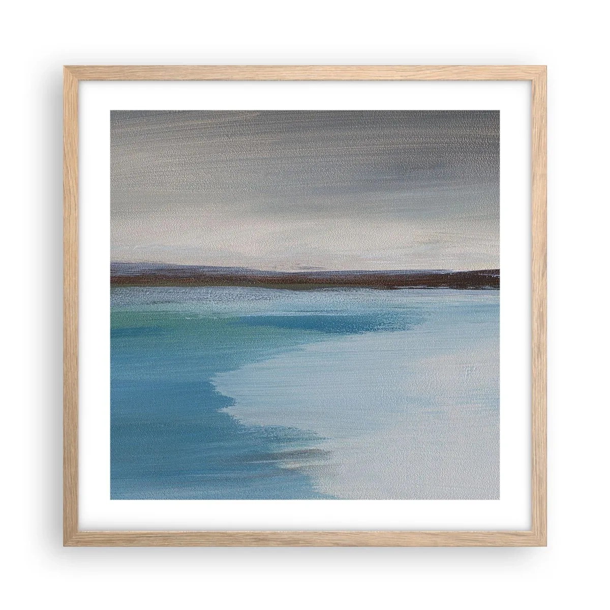 Een poster in een licht eiken lijst - Horizontaal landschap - 50x50 cm