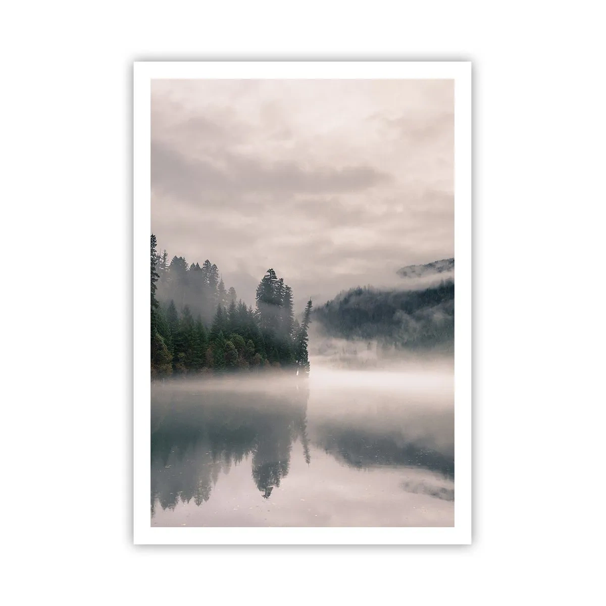 Poster - In reflectie, in de mist - 70x100 cm