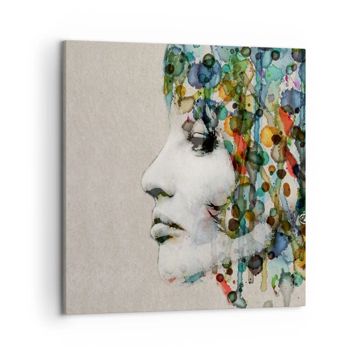 Schilderen op canvas - Ze kwam uit het grijs - 50x50 cm