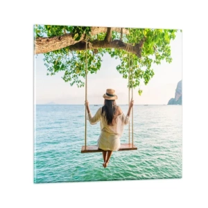 Schilderen op glas - Het leven is prachtig - 30x30 cm