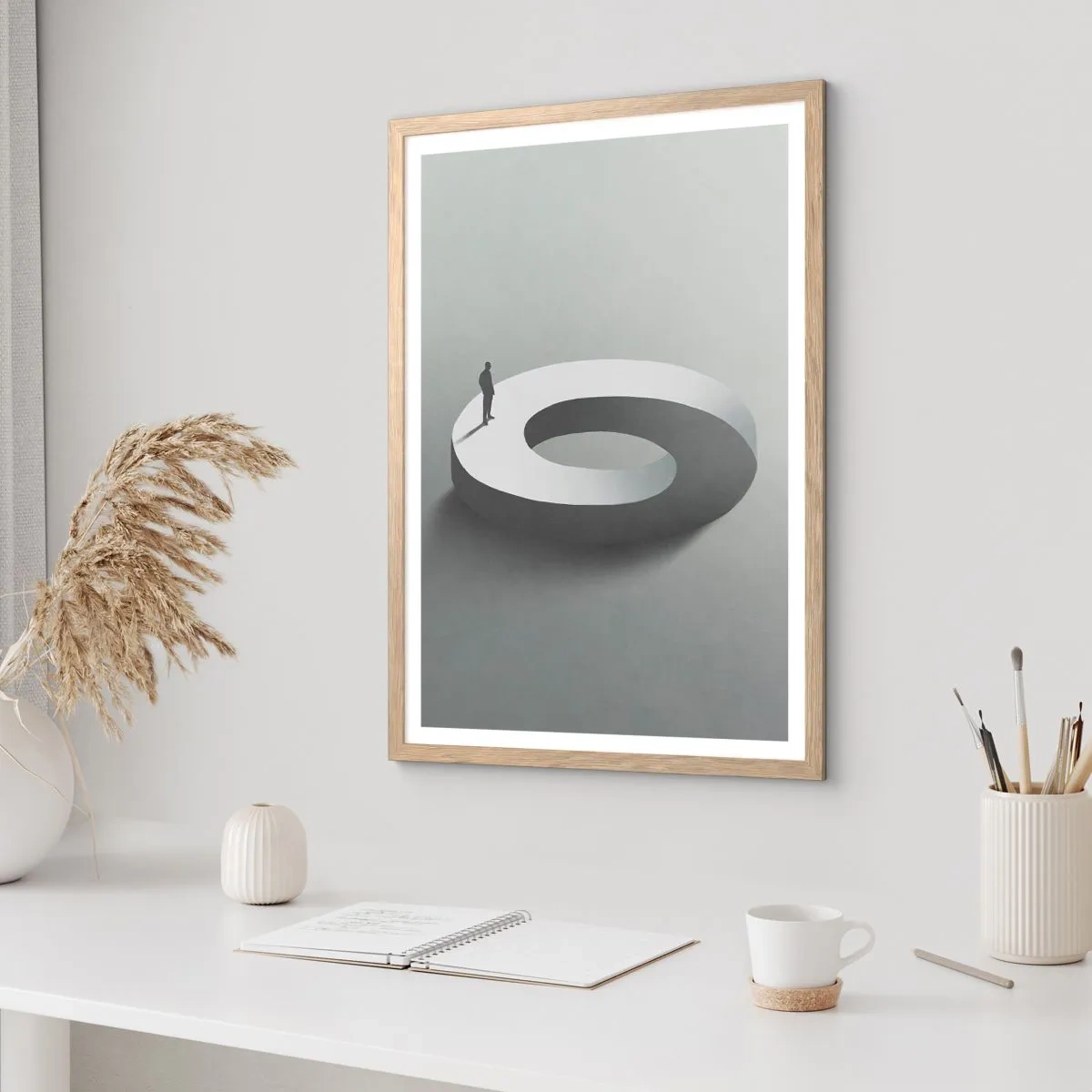 Een poster in een licht eiken lijst - En wees hier slim - 61x91 cm