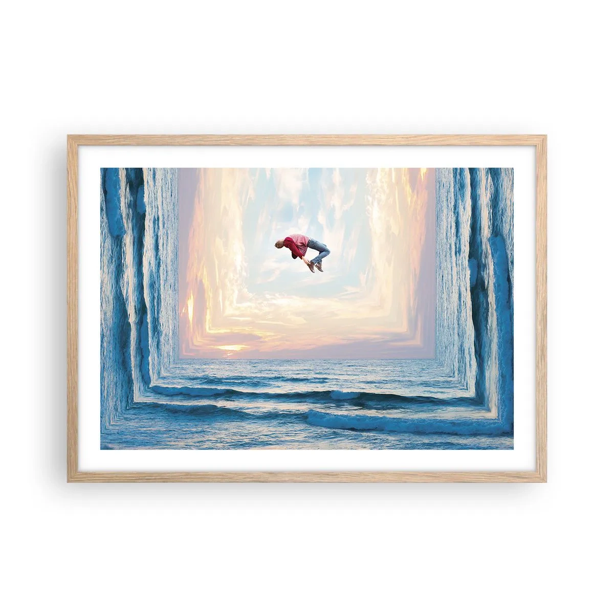 Een poster in een licht eiken lijst - Naar een andere dimensie - 70x50 cm