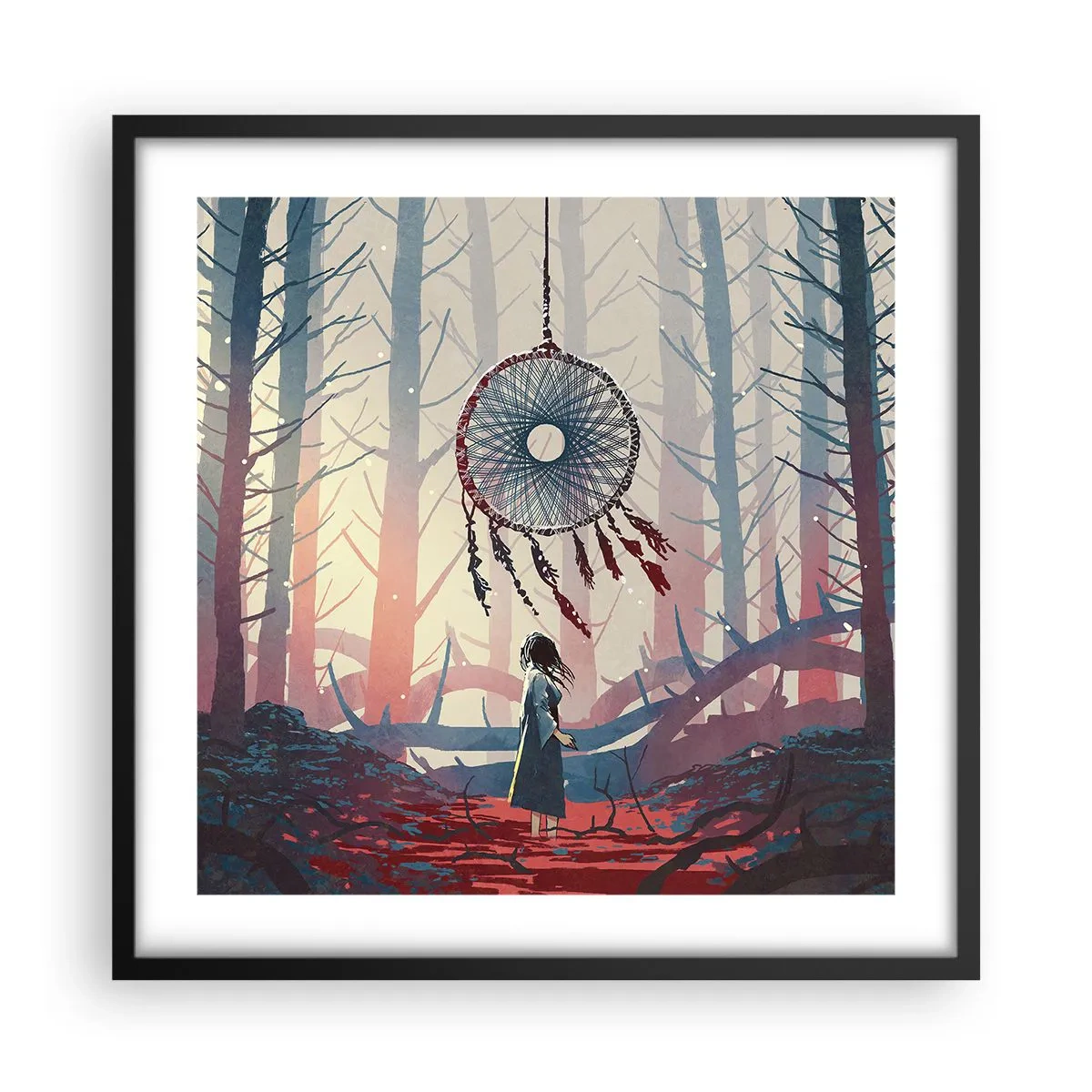 Poster in een zwarte lijst - Een geheim ritueel van geluk - 50x50 cm