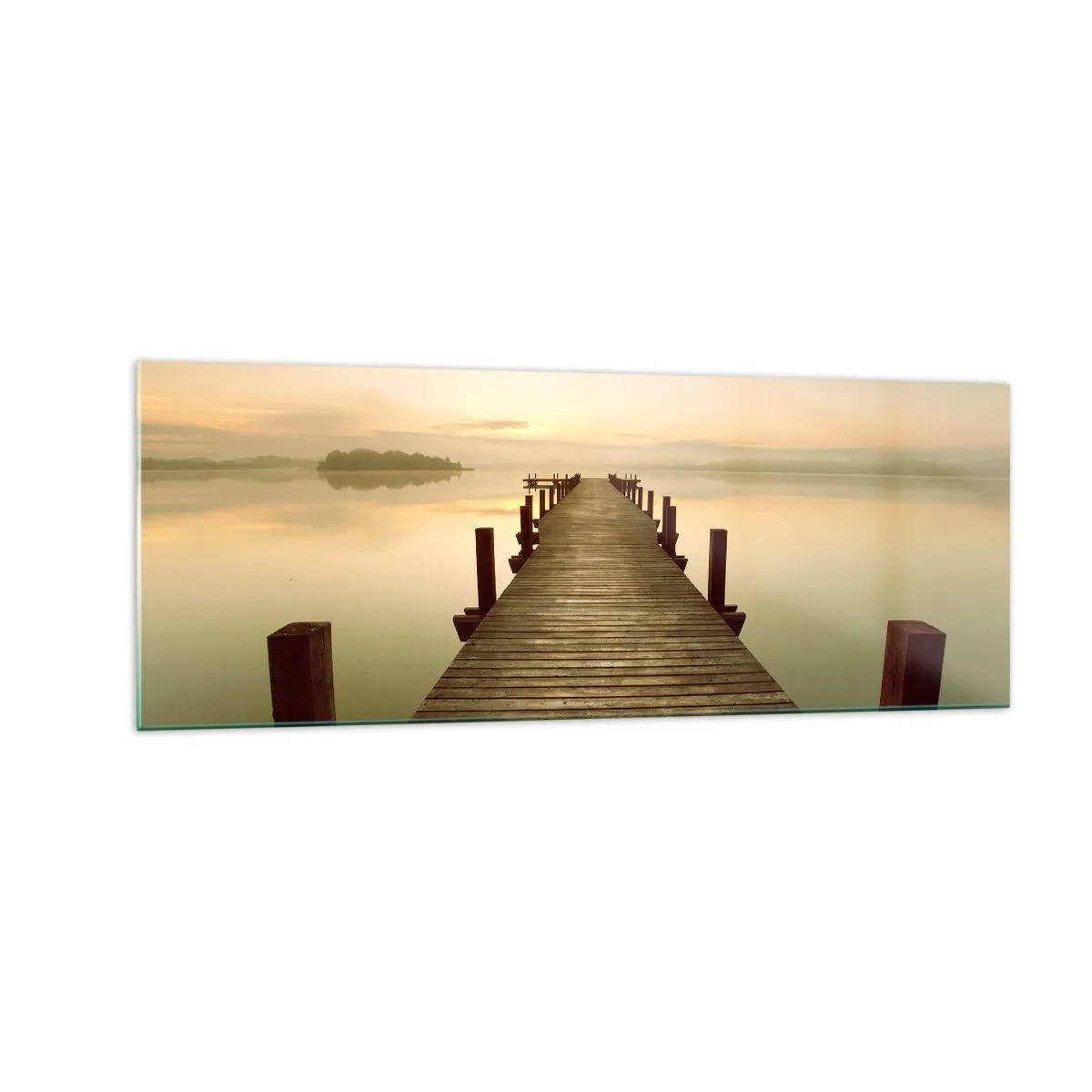 Schilderen op glas - Aanbreken van de dag, licht - 140x50 cm