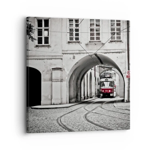 Schilderen op canvas - Door het doolhof van de stad - 30x30 cm