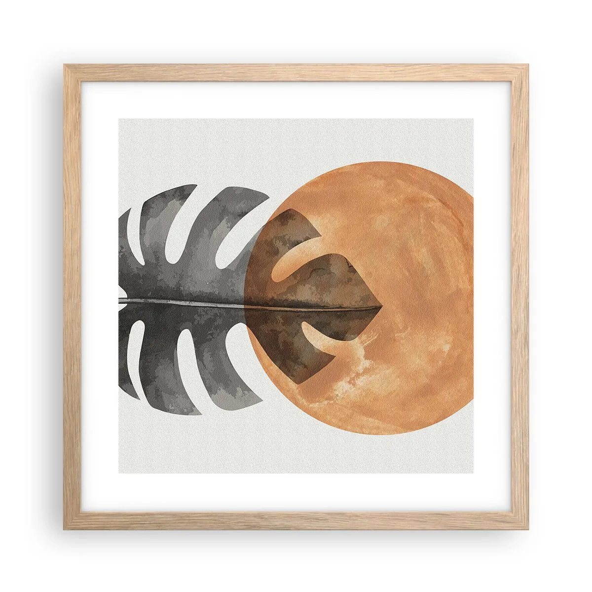 Een poster in een licht eiken lijst - Altijd de zon - 40x40 cm