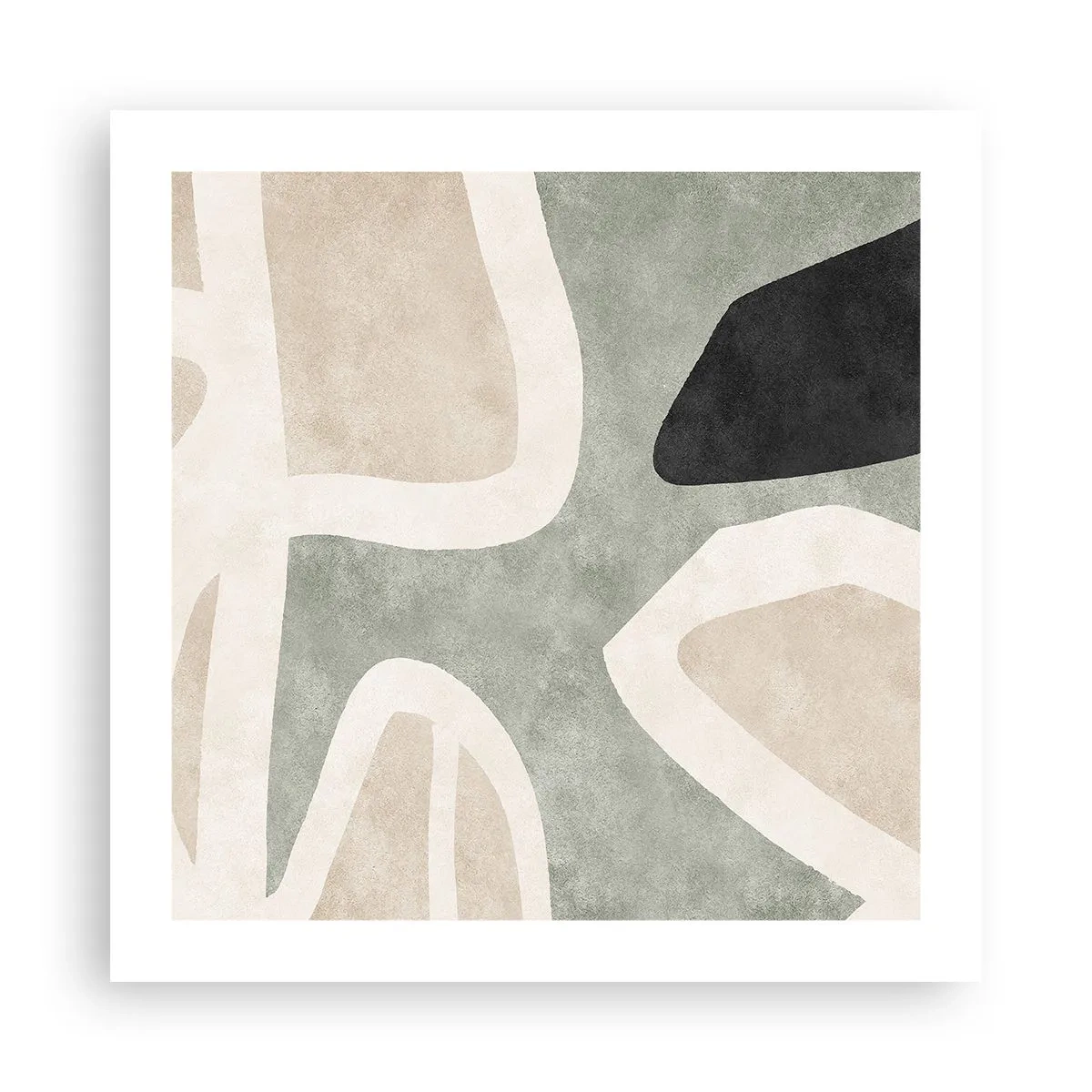 Poster - Compositie met een zwart motief - 50x50 cm