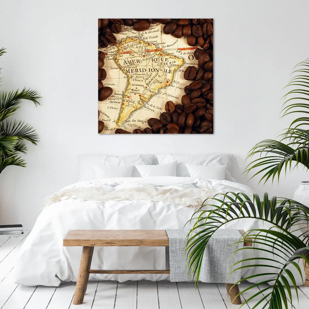 Schilderen op canvas - Waar komt de beste koffie vandaan? - 70x70 cm