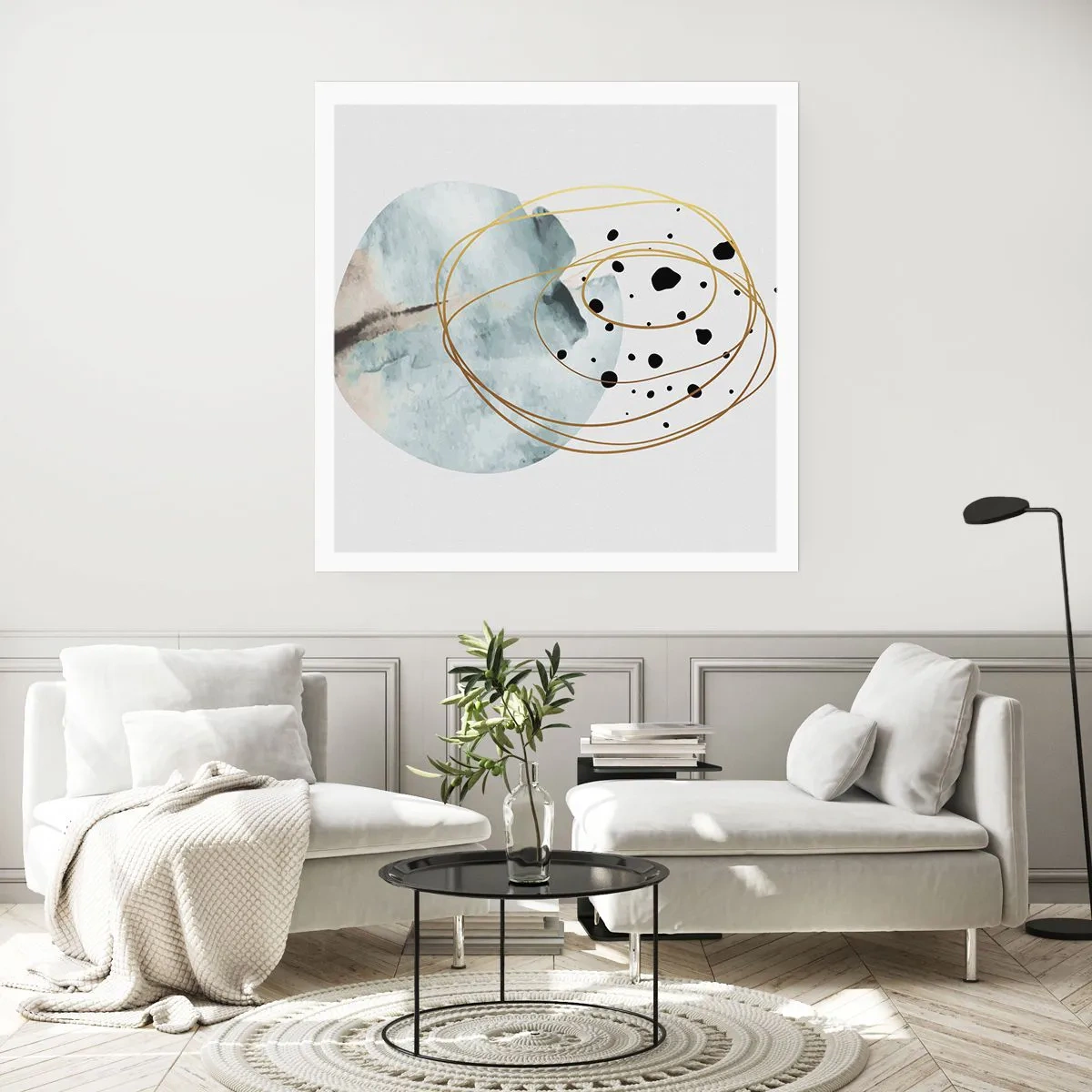 Poster - Omarmd door de ruimte - 40x40 cm