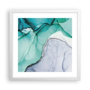 Poster in een witte lijst - Een studie in turkoois - 40x40 cm