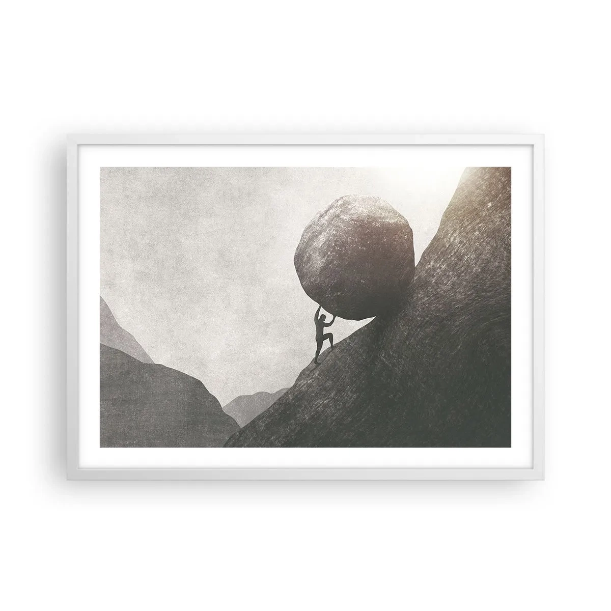 Poster in een witte lijst - Ik geloof tegen alle hoop in - 70x50 cm