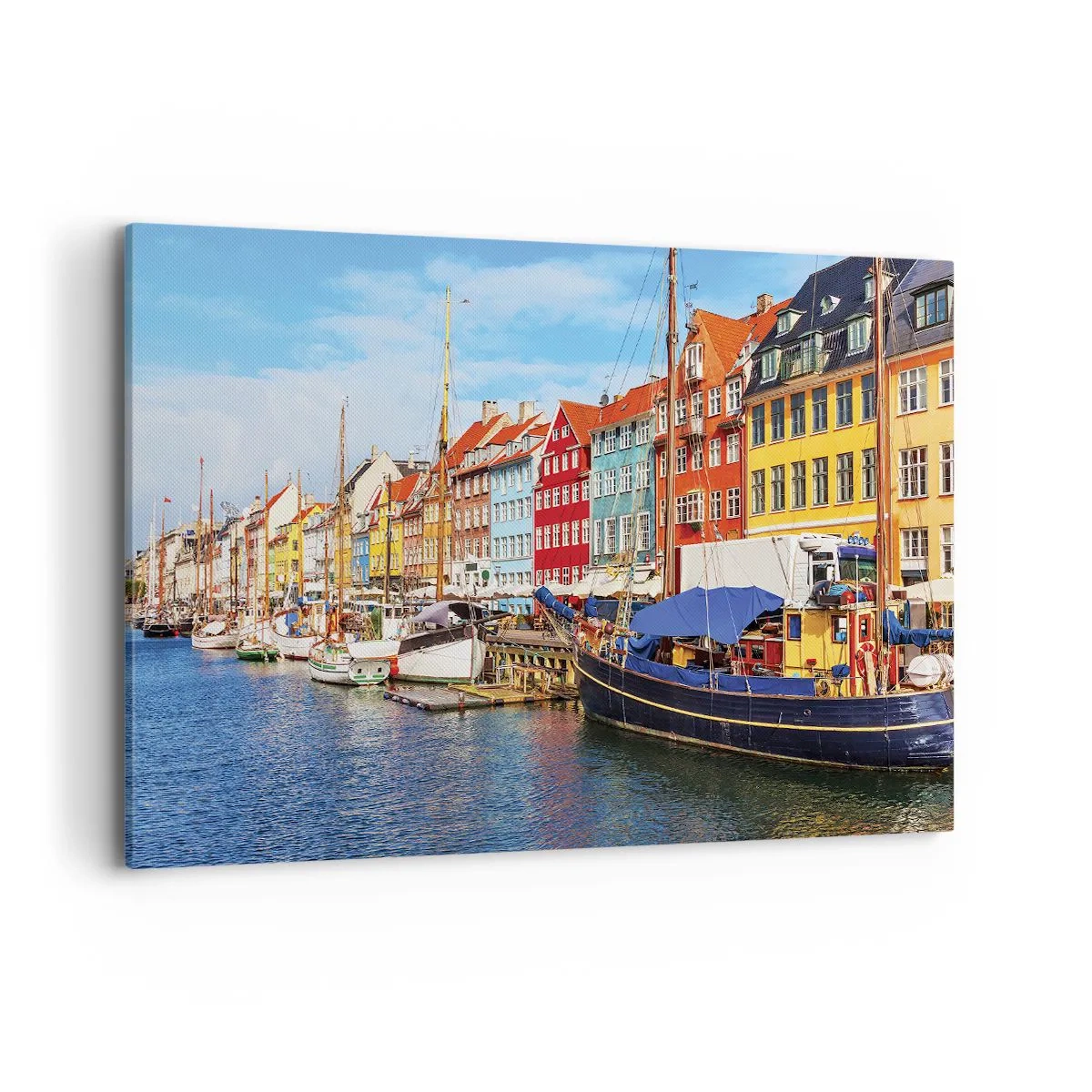 Schilderen op canvas - Vrolijke werf - 120x80 cm