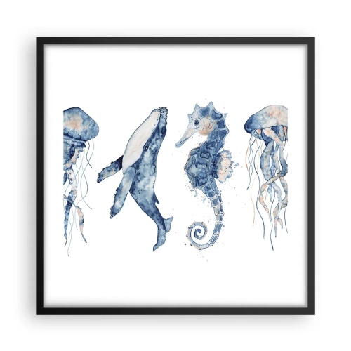 Poster in een zwarte lijst - Zee wonderen - 50x50 cm