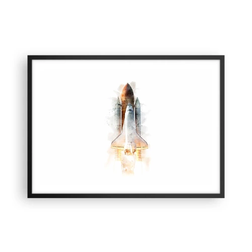 Poster in een zwarte lijst - Ontdekkingsreizigers, aan de slag - 70x50 cm