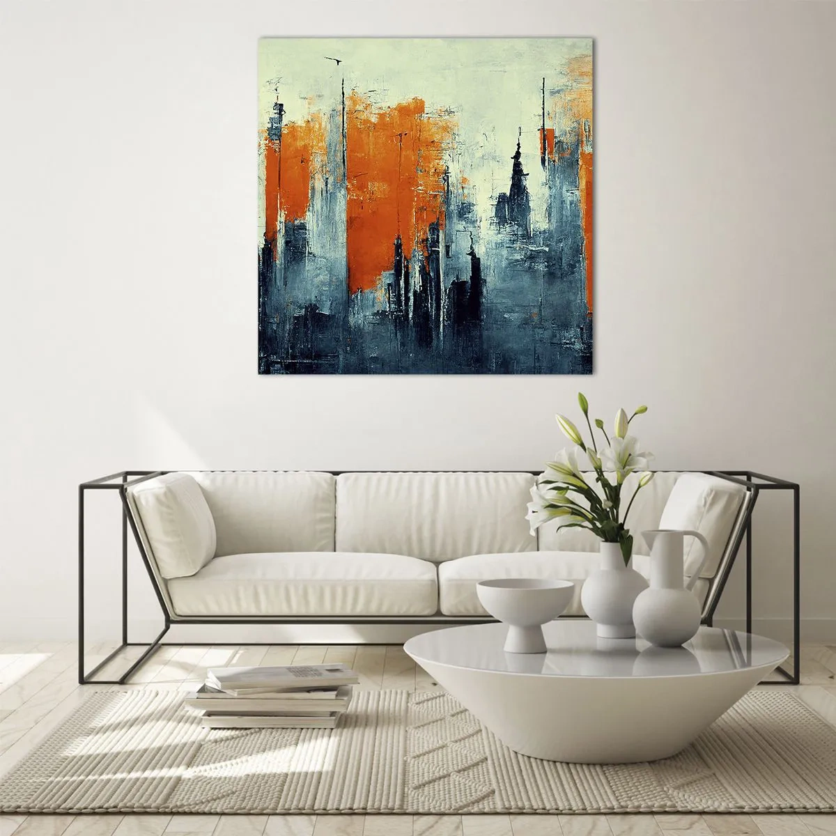 Schilderen op glas - Modern landschap - 70x70 cm