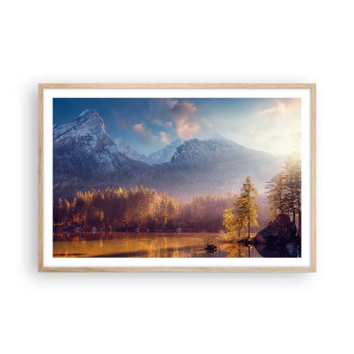 Een poster in een licht eiken lijst - In bergen en dalen - 91x61 cm