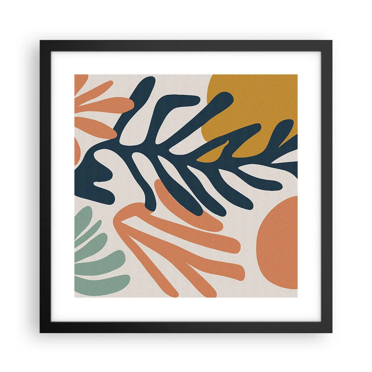 Poster in een zwarte lijst - Koraalzeeën - 40x40 cm