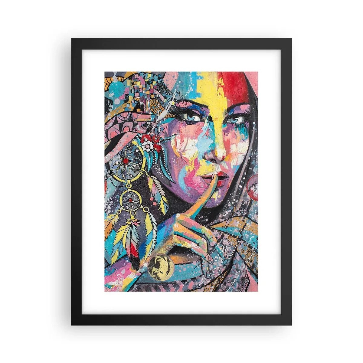 Poster in een zwarte lijst - Zwijg totdat je het begrijpt - 30x40 cm