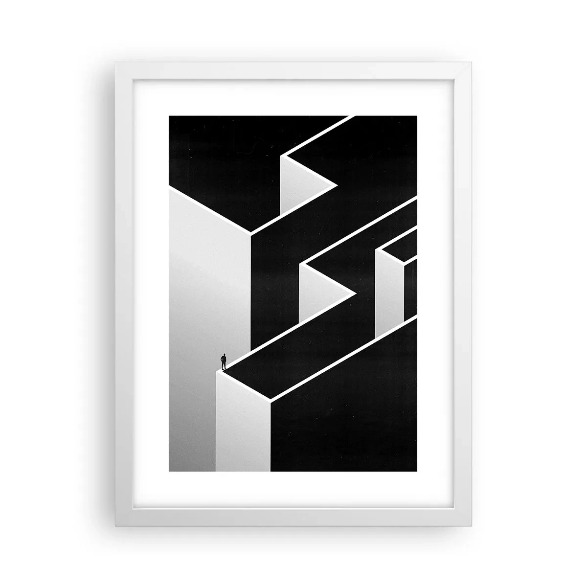 Poster in een witte lijst - Eenzaamheid op de top - 30x40 cm