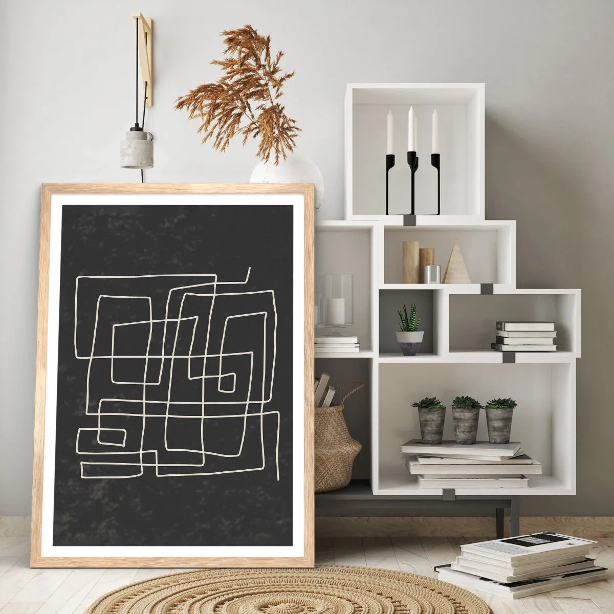 Een poster in een licht eiken lijst - Niet zo eenvoudig - 50x70 cm