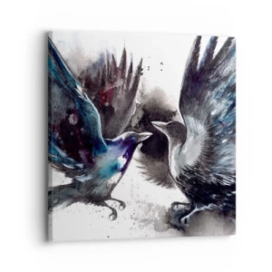 Schilderen op canvas - De ene kraai pikt de andere de ogen niet uit - 30x30 cm