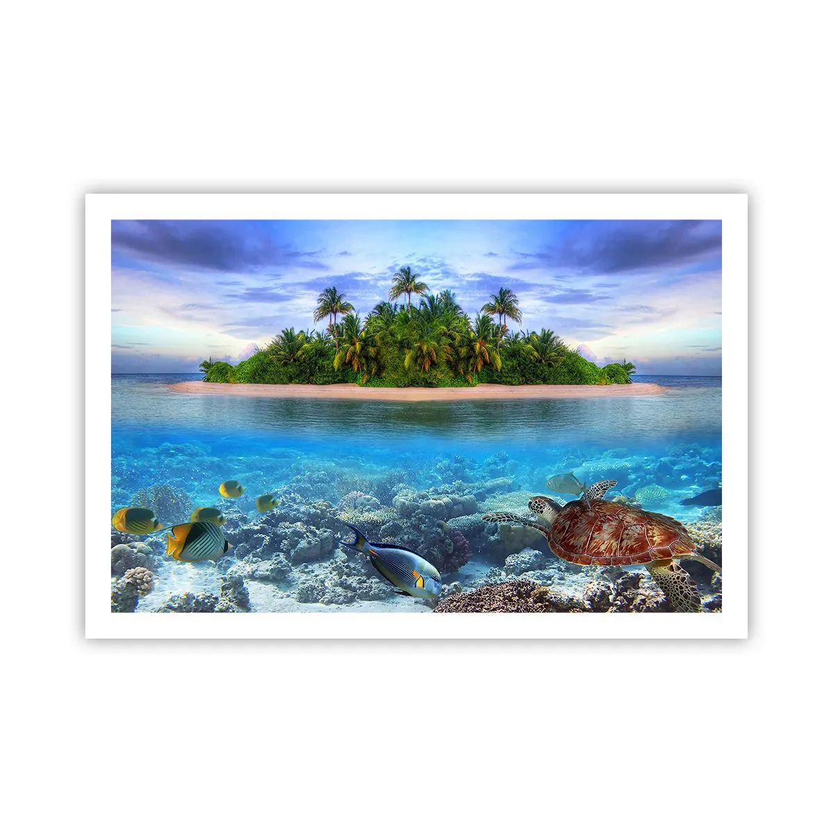 Poster - Hemels eiland nodigt je uit - 91x61 cm