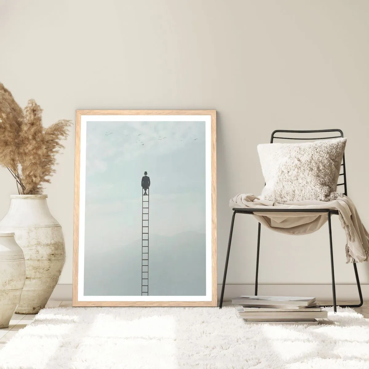Een poster in een licht eiken lijst - Stap verder op! - 70x100 cm