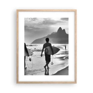 Een poster in een licht eiken lijst - Enkele golf samba - 40x50 cm