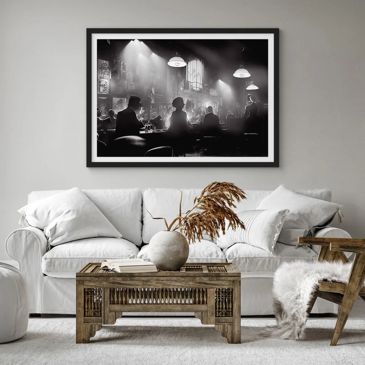 Poster in een zwarte lijst - In jazz-sfeer - 91x61 cm