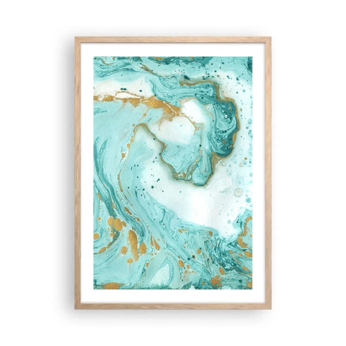 Een poster in een licht eiken lijst - Onder de grote golf van het Edo-tijdperk - 50x70 cm