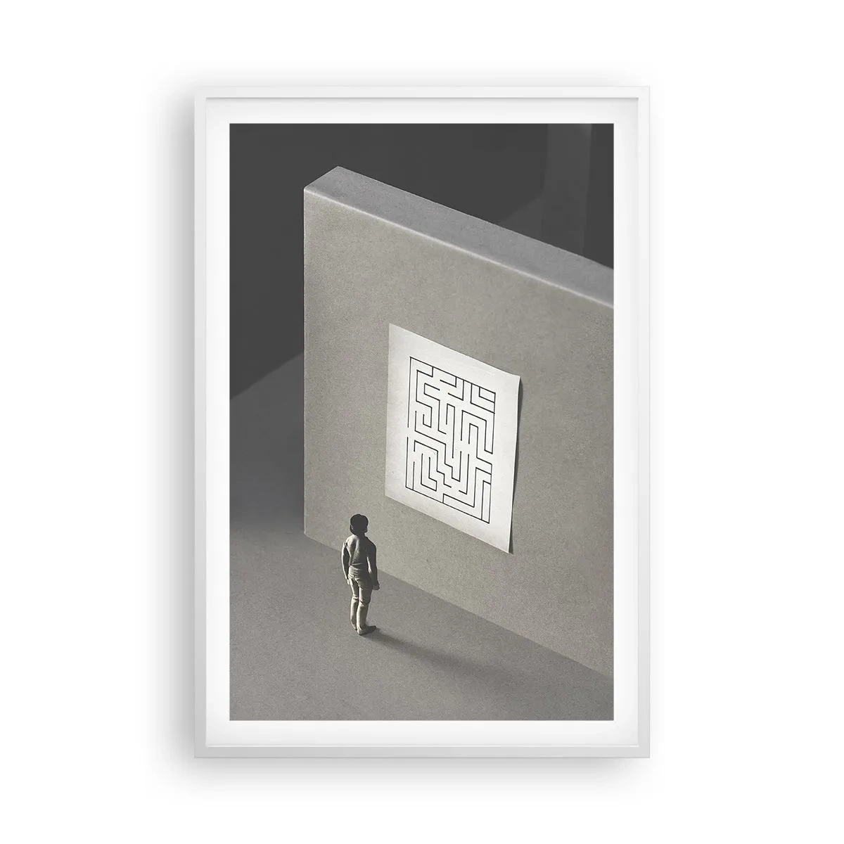 Poster in een witte lijst - Maar waar ben ik? - 61x91 cm