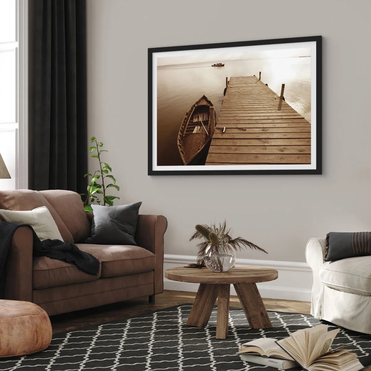 Poster in een zwarte lijst - Grote vrede - 91x61 cm