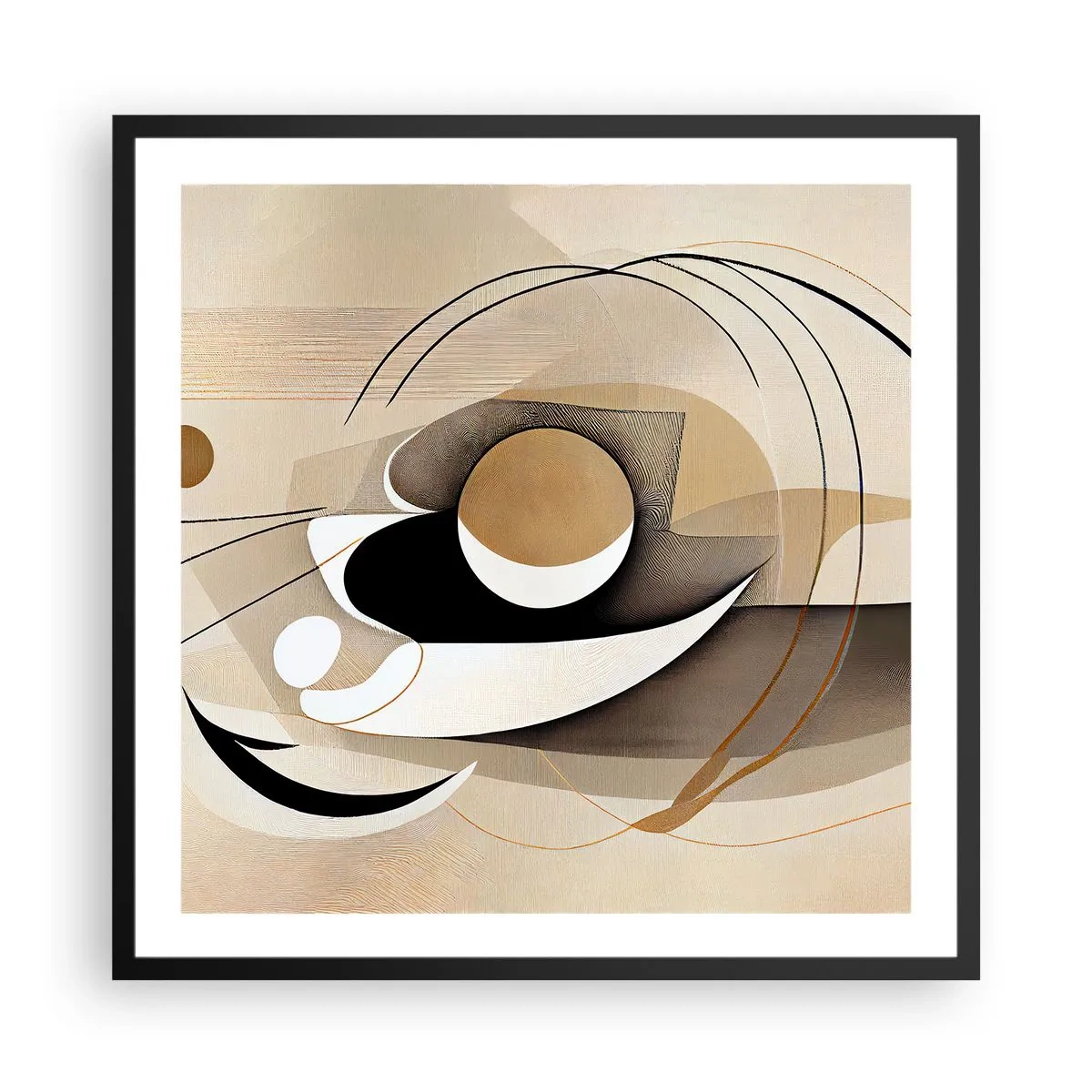 Poster in een zwarte lijst - Compositie: de essentie van de dingen - 60x60 cm