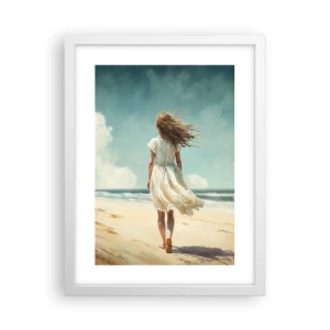 Poster in een witte lijst - Om de zon en de wind te ontmoeten - 30x40 cm