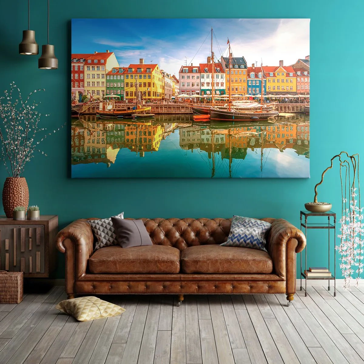 Schilderen op canvas - Over het water zo glad als een spiegel - 120x80 cm