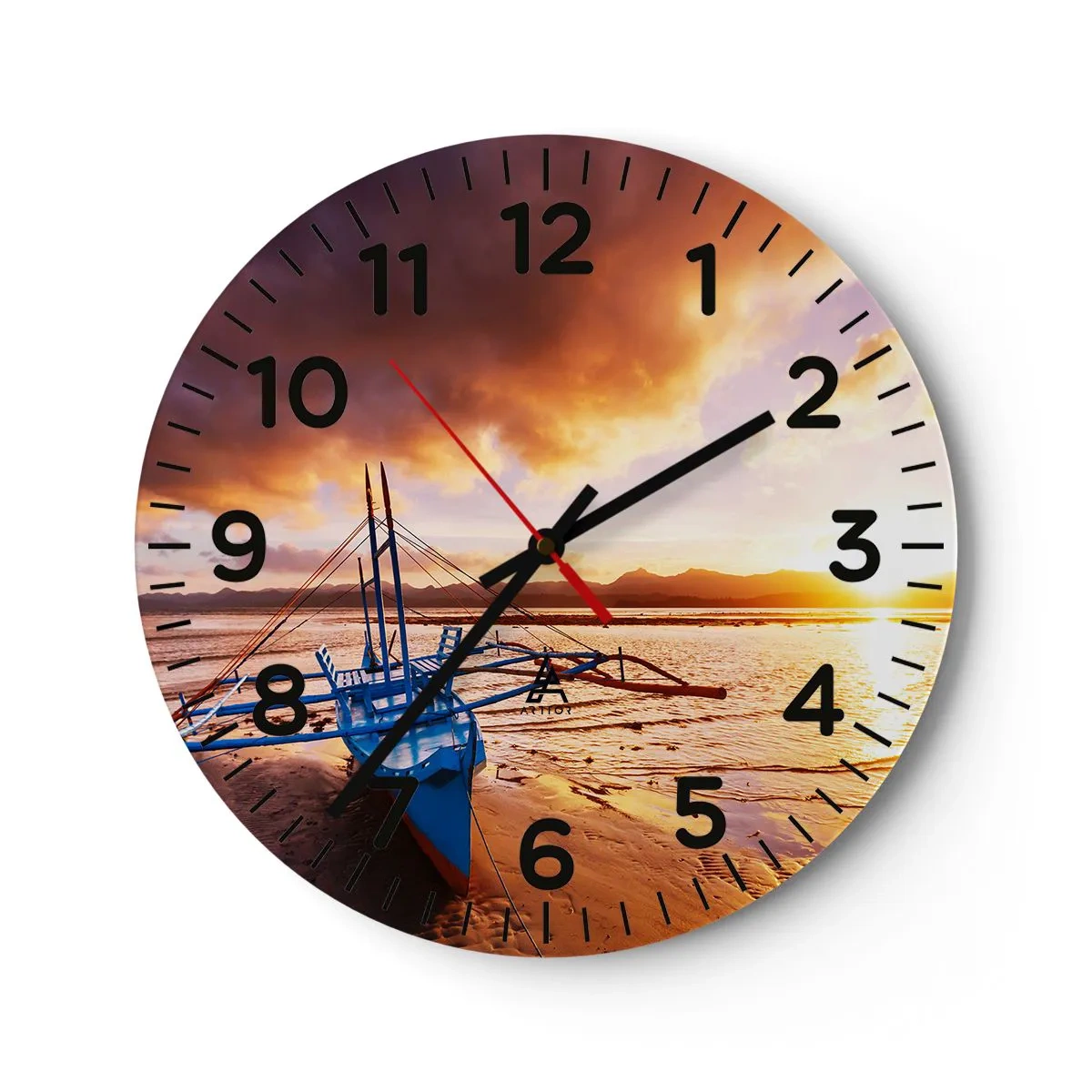 Wandklok - Klok - Strek je uit op het zand na een hele dag - 40x40 cm