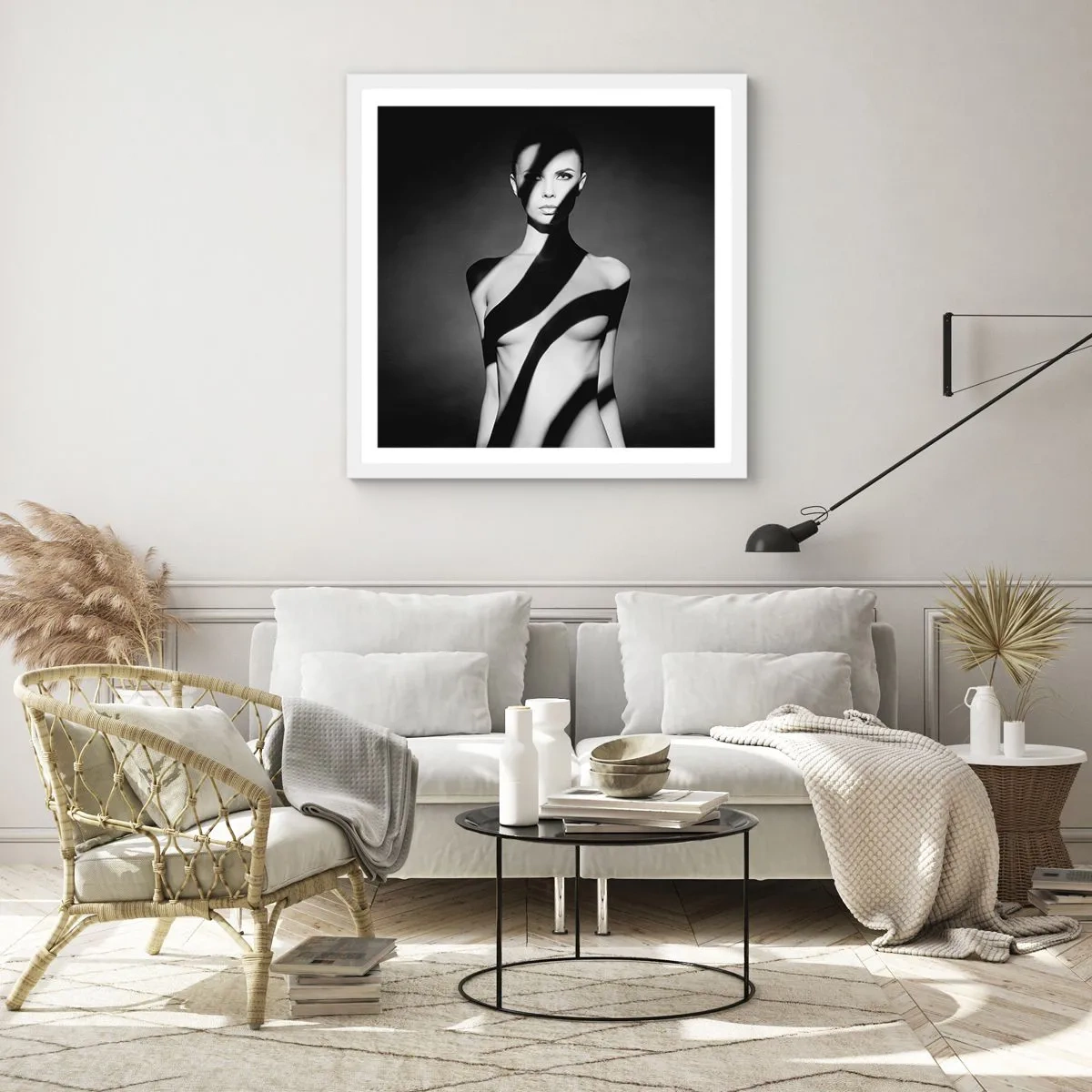 Poster in een witte lijst - In glans en schaduw - 40x40 cm