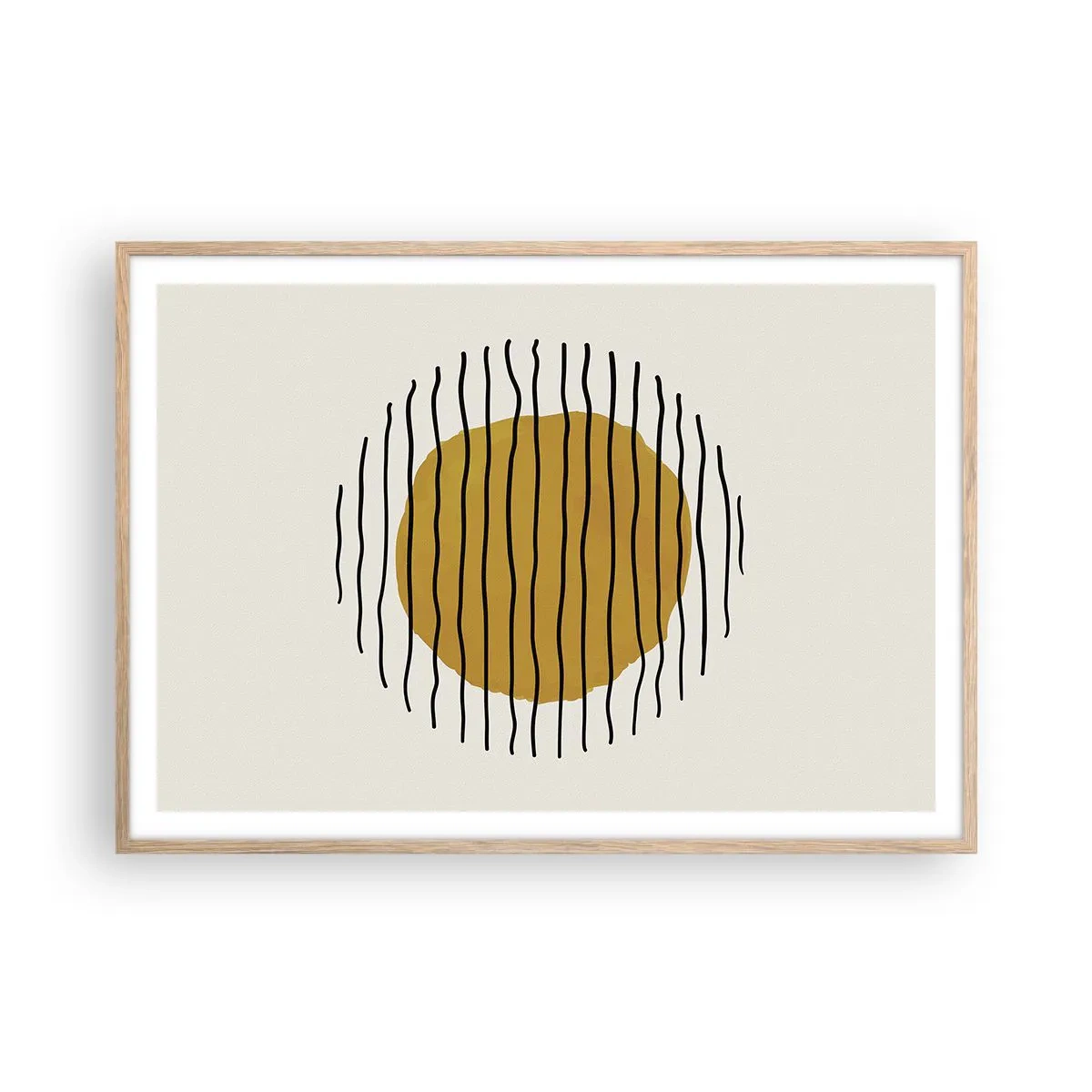 Een poster in een licht eiken lijst - Abstractie trillend van warmte - 100x70 cm