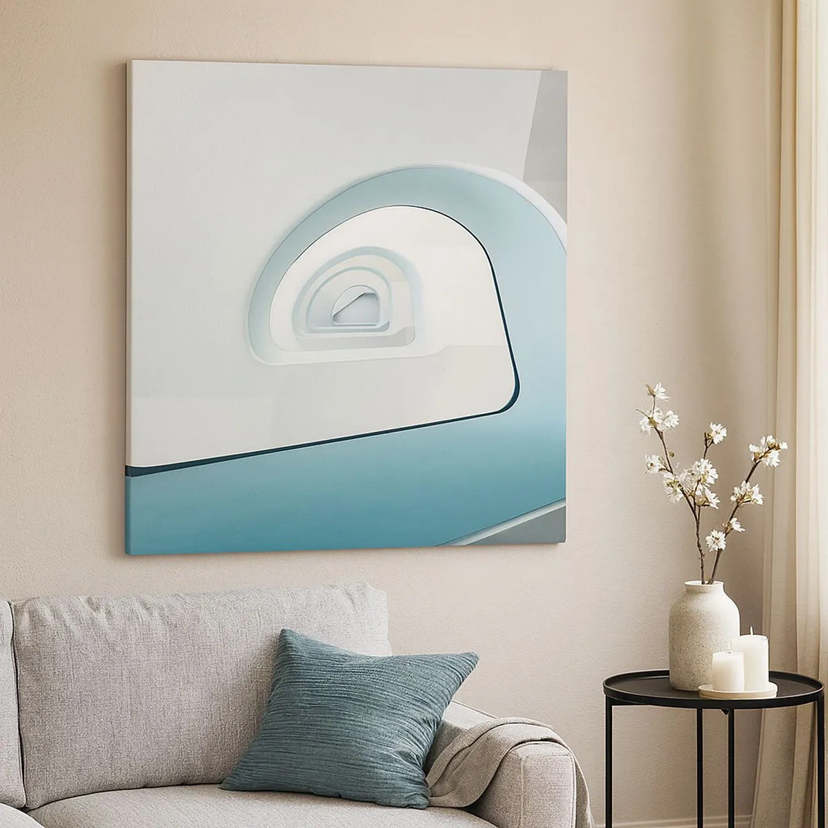 Schilderen op canvas - Naar de bodem van de blauwe - 30x30 cm