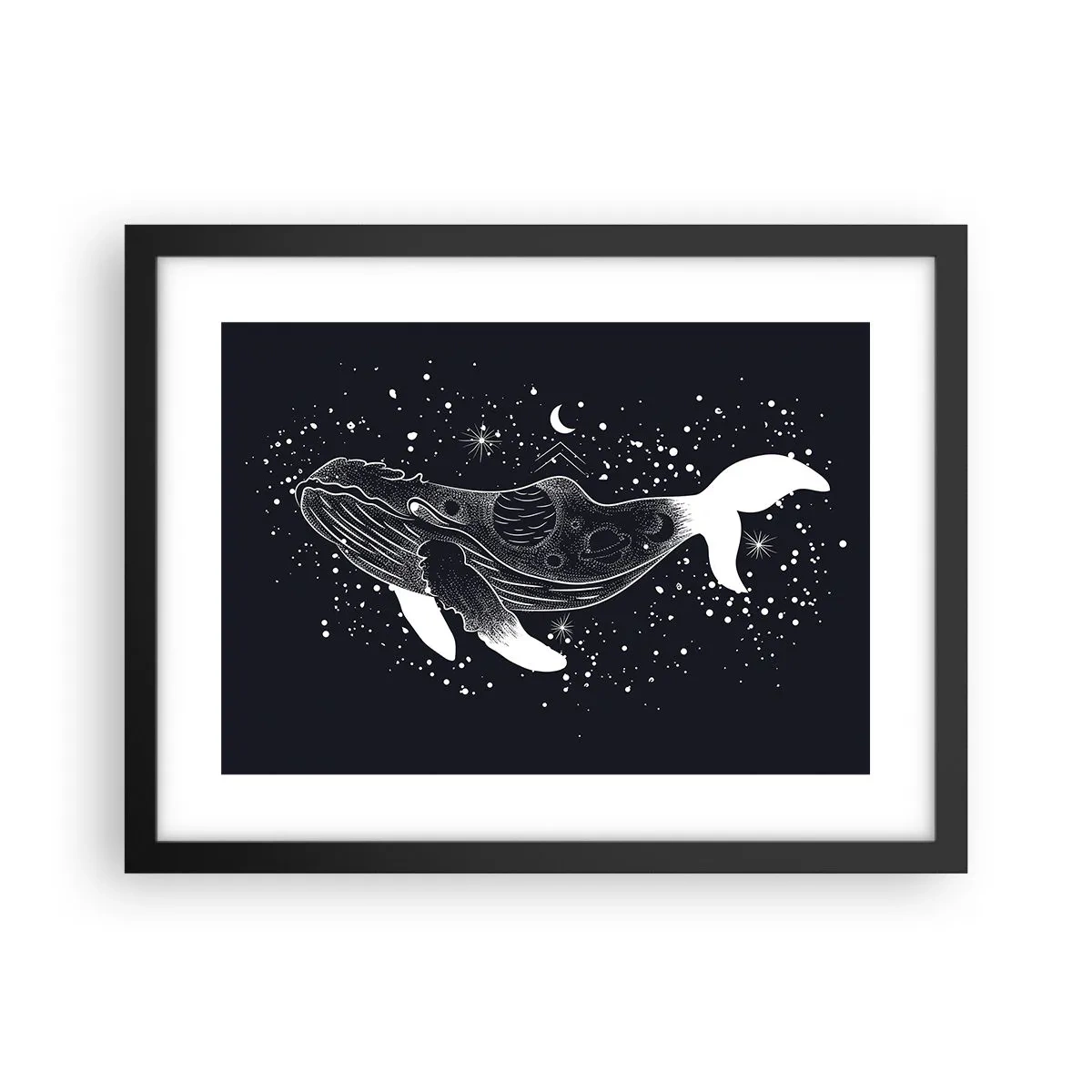 Poster in een zwarte lijst - In de oceaan van het universum - 40x30 cm